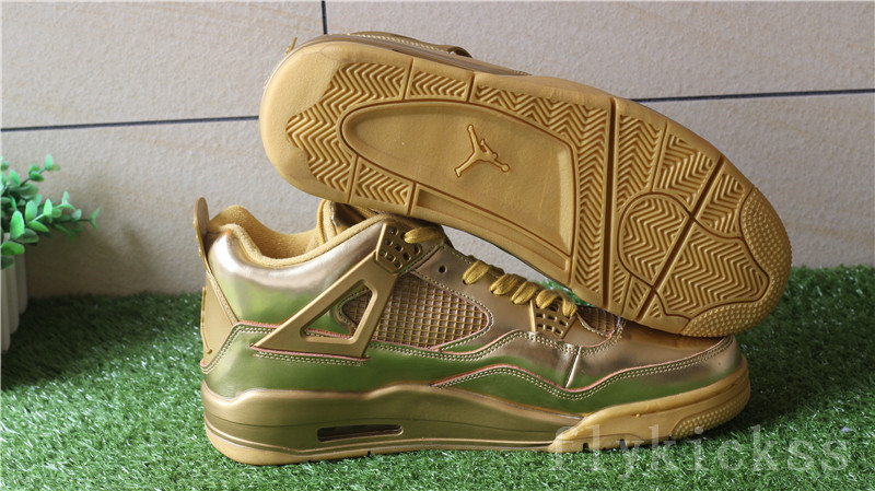 Authentic Air Jordan 4 Retro Gold Custom
